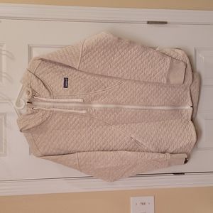 XL Patagonia oatmeal colored quilted hoodie